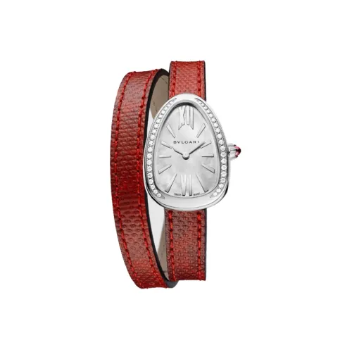 BVLGARI SERPENTI Коллекция Наручные часы Кварцевый механизм Натуральная кожа Ремешок Белый циферблат Женские 102920