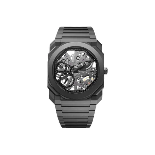 BVLGARI Octo Finissimo Часы Черная Керамика, Малая Секундная Стрелка, Индикатор Запаса Хода