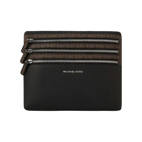 MICHAEL KORS Кожа Клатч Средний Мужской Черный Темно-Коричневый