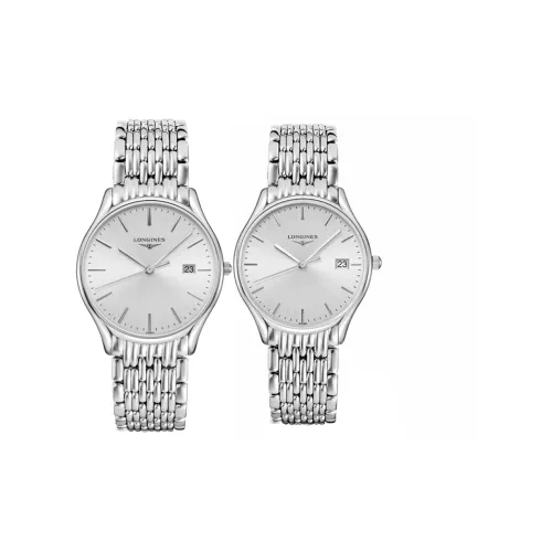 LONGINES Lvya Collection Кварцевый механизм Унисекс Часы 38,5 мм Серебристый циферблат