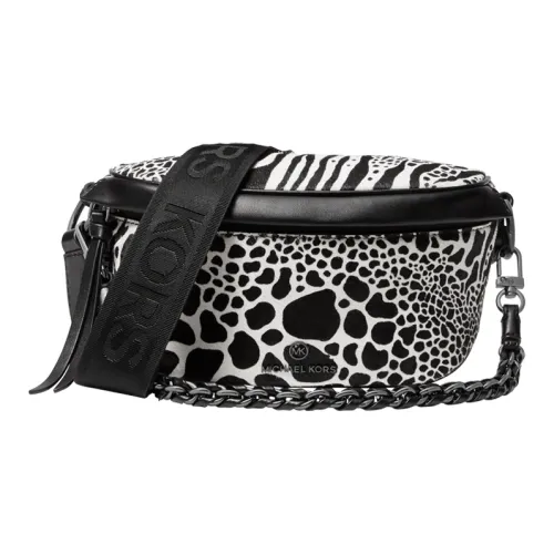 MICHAEL KORS Slater Кожа теленка Бананка Мини Женская Черный Белый