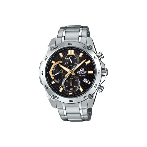 CASIO EDIFICE Кварцевый механизм нержавеющая сталь ремешок мужские часы черный циферблат