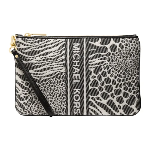 MICHAEL KORS Jet Set Charm Ткань Клатч Большой Женский Черный Экрю