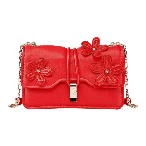 MCM Lambskin Crossbody Bag Shoulder Bag Small Women's Red MCM Сумка через плечо из овечьей кожи маленькая женская красная