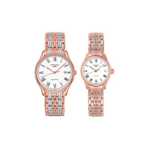 LONGINES Lvya Collection Автоматический Механический Механизм Унисекс Часы 38,5 мм Белый Циферблат Нержавеющая Сталь PVD Покрытие Ремешок