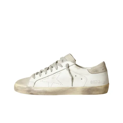 Golden Goose Супер Звезда Низкий Топ Стильный Скейтбординг Мужской Белый Серый Потертый