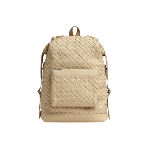 Bottega Veneta С кожаными вставками Рюкзак Средний Мужской Бежевый