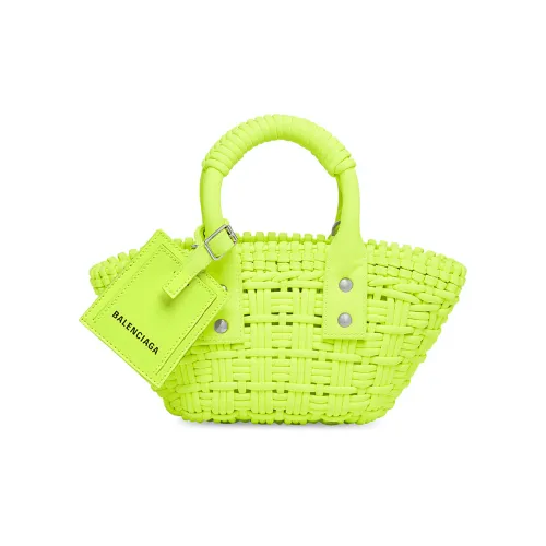 Balenciaga Полиэстер Корзина Сумка Переносная Сумка через плечо Экстра Маленькая Женская Неоново-зеленый
