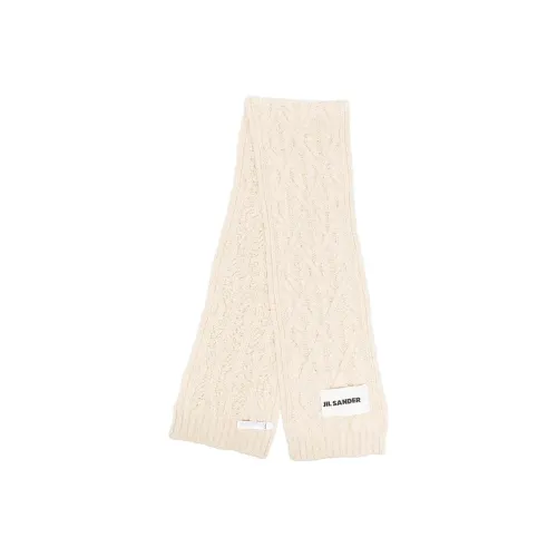JIL SANDER Шарфы из шерсти Wool Knit Светло-бежевый Унисекс