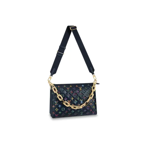 LOUIS VUITTON Coussin Овечья кожа Портативная Сумка через плечо Сумка на плечо Средняя Женская Темно-синий