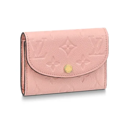 LOUIS VUITTON Rosalie Мягкий Коровья Зернистая Кожа Держатель для Карт и Кошелек Женский Розовый