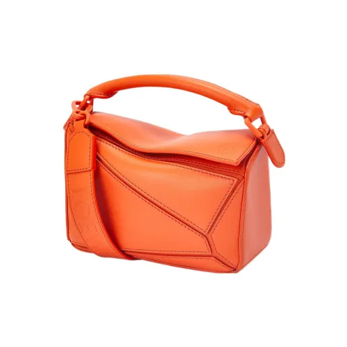 LOEWE Пазл Сатин Телячья кожа Геометрический Пазл Сумка Сумка Сумка через плечо Сумка через плечо Мини Женские Апельсин Апельсин