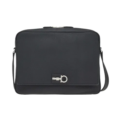 FERRAGAMO Телячья кожа Сумка через плечо Мужская Черная