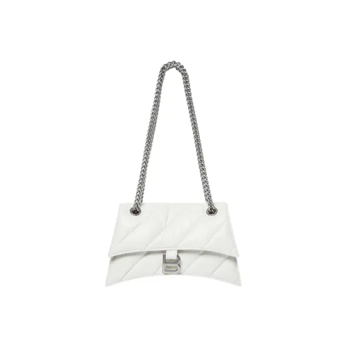Balenciaga Crush Коровья кожа Сумка-годинник Сумка через плечо Сумка на плечо Маленькая Женская Белая