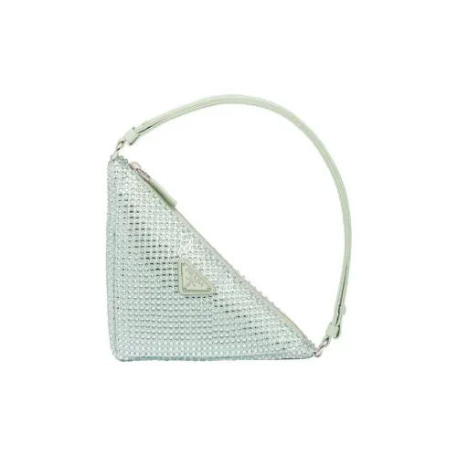 PRADA Ткань Клатч Сумка Женская Аква Зеленый