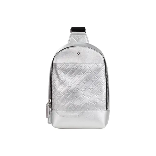 MONTBLANC M_Gram 4810 Корова Кожа Плечо Сумка через плечо Сумка Мужская Серебристо-Белая