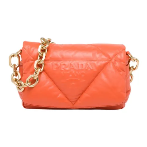 PRADA Кожа Портативный Crossbody Сумка Сумка через плечо Женская Оранжевая
