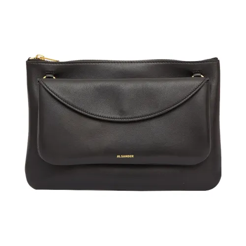 JIL SANDER Кожа Портативный Одно плечо Через плечо Клатч Обычный Женский Черный