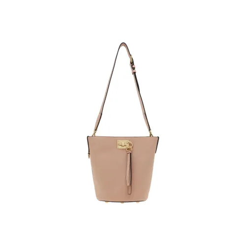 FERRAGAMO Studio Natural Рельеф Soft Calfskin Bucket Bag Handbag Shoulder Bag Women's