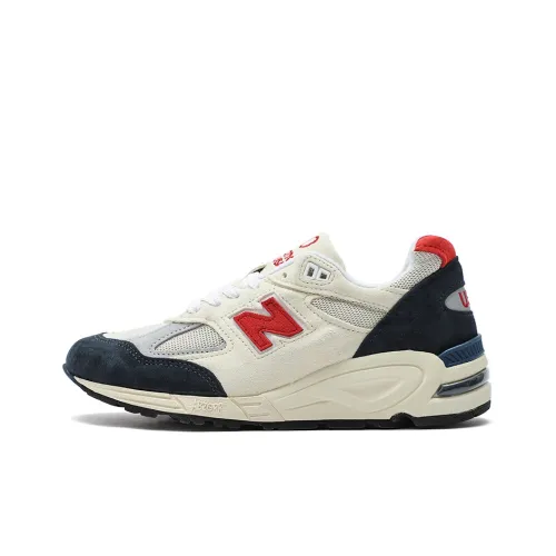 New Balance NB 990 V2 Устойчивый к истиранию Низкий Топ Повседневные Городские Кроссовки для Коммуникативных Беговых Унисекс Экрю Серый Сделано в США