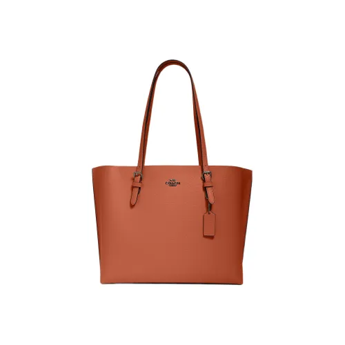 COACH Mollie Двойная Сided Кожа Тоут Сумка Сумка для покупок Сумка на плечо Большая Женская Закат Красный