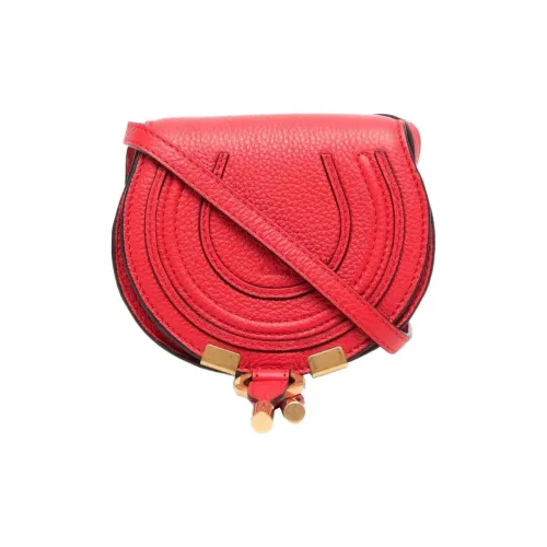 Chloe Marcie Латунь And С рельефной текстурой Телячья кожа Сумка через плечо Сумка на плечо Женская Красная