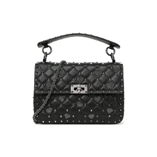 Valentino Овчина Сумка через плечо Сумка среднего размера Женская Черная