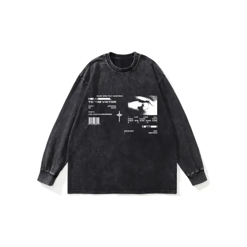 SFTTR Длинный рукав Т-рубашка Унисекс Черный