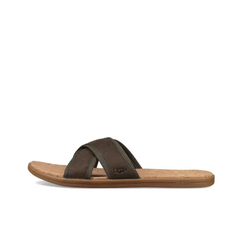 UGG Seaside Slide Cross Slippers Men's Brown