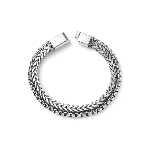 AKAK Титановый стальной браслет унисекс серебристо-белый