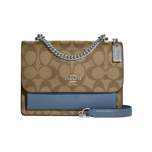 COACH Klare ICONIC Холст с покрытием и гладкая кожа Сумка через плечо Сумка на плечо Мини Женская Хаки и Индиго