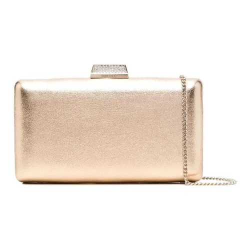 Jimmy Choo Clemmie Lambskin One-Shoulder Clutch Women's Gold
