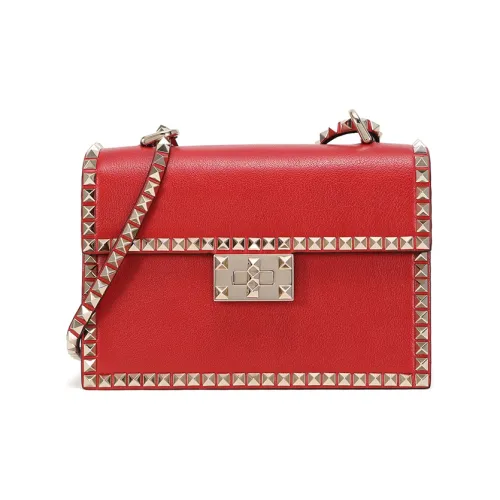 Valentino Сумка через плечо из коровьей кожи женская красная и золотая