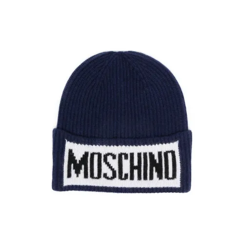 MOSCHINO Шерстяные шапки-бини Синий Унисекс
