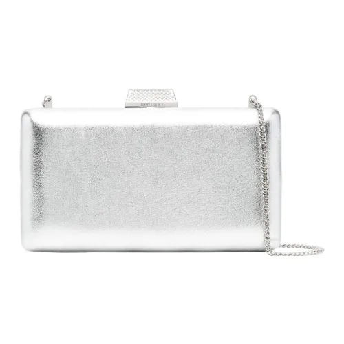Jimmy Choo Clemmie Lambskin Crossbody Clutch Women's Silver