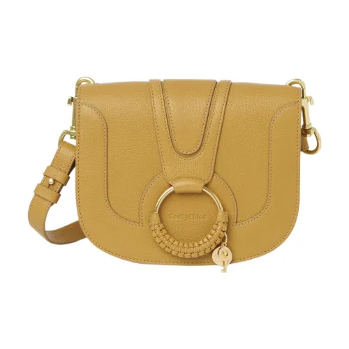See By Chloe Hana Рельефная кожа козья кожа Saddle Сумка Сумка через плечо Сумка на плечо Женская Желтая