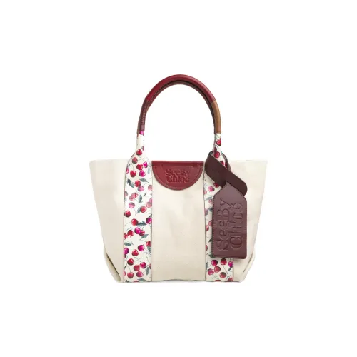 See By Chloe Laetizia Холст Сумка-тоут Сумка для покупок Холст Сумка Сумка Маленькая Женская Бежевая