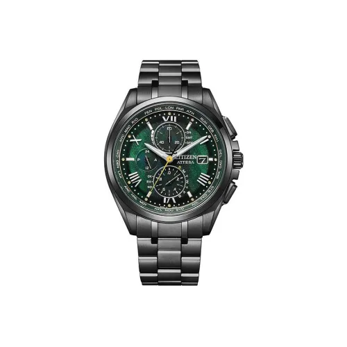 CITIZEN Солнечный механизм титановый ремешок часы для мужчин зеленый циферблат AT8049 61W