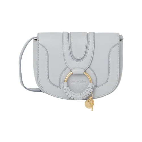 See By Chloe Hana Рельефная кожа козья кожа Saddle Сумка Сумка через плечо Мини Женский Светло-синий