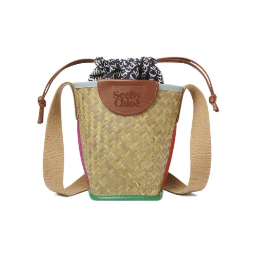 See By Chloe Laetizia Ткани вязаные Ведрообразные сумки Сумки через плечо Сумка через плечо Женская Бежевая