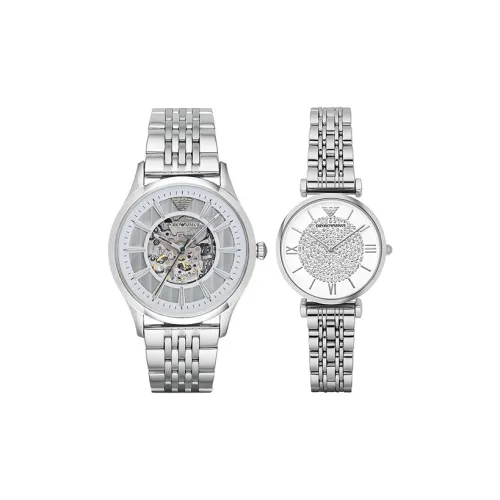 EMPORIO ARMANI Кварцевые часы механизм ремешок из нержавеющей стали серебристый циферблат унисекс