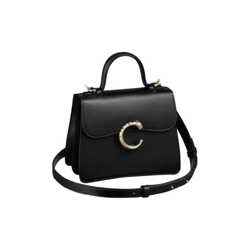 Cartier Сумка Panthère De Cartier, Размер Мини Телячья Кожа Черного Цвета, Позолоченная Отделка