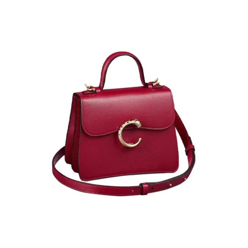 Cartier Сумка Panthère De Cartier, Размер Мини Телячья Кожа Цвета Красно-вишневого Цвета, Позолоченная Отделка