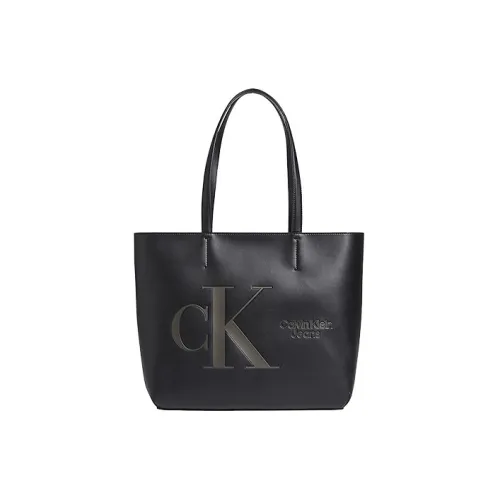 CK Calvin Klein Полиуретан Тоут Сумка Сумка для покупок Сумка Обычная Женская Черная