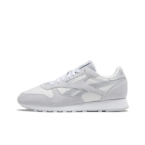 Reebok Classic Leather Low Топ Беговые кроссовки Унисекс Белый Серый