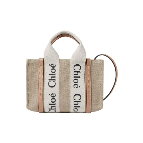 Chloe Древесная Воловья Кожа Пэчворк Холст Тоут Сумка Сумка для покупок Холст Сумка Сумка через плечо Сумка Маленькая