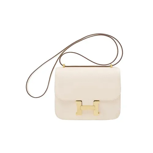 HERMES Constance Эпсомская кожа Сумка через плечо Мини Женская I2 Nata Кремово-белый
