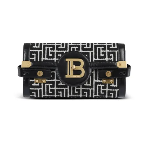 BALMAIN B Buzz Коровья кожа Сумка через плечо Стандартная Женская Черная