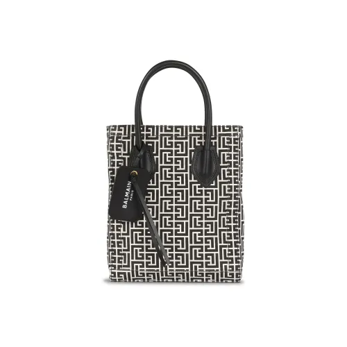 BALMAIN B Army Кожа Тоут Сумка Сумка для покупок Сумка Женская Черная