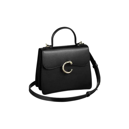 Cartier Сумка Panthère De Cartier, Маленький Размер Телячья Кожа Черного Цвета, Позолоченная Отделка